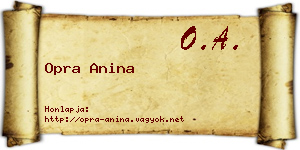 Opra Anina névjegykártya